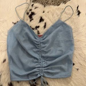 blue sparkly top